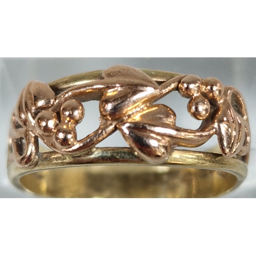 188 - 9ct yellow and rose Clogau gold Tree of Life ring. 3.9g approx. Size P1/2. (B.P. 21% + VAT)