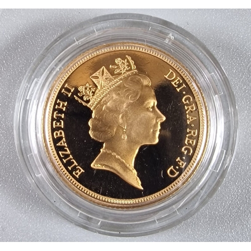 231 - Royal Mint 1996 gold proof Sovereign, with COA in original box. (B.P. 21% + VAT)