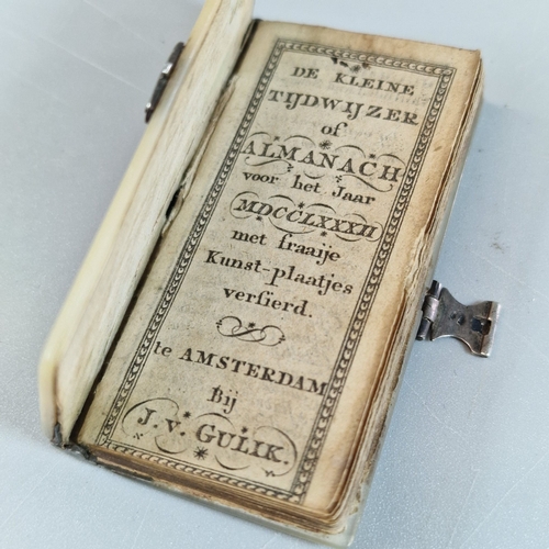 236 - Late 18th century Dutch miniature Almanac/Aide-Memoire, by J.V. Gulik, the book formed in mother of ... 