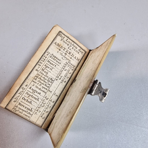 236 - Late 18th century Dutch miniature Almanac/Aide-Memoire, by J.V. Gulik, the book formed in mother of ... 