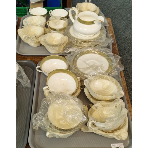 262 - Five trays of Royal Doulton 'Belvedere' bone china dinner and teaware, some appearing in original pa... 