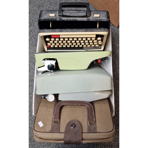 280 - Three vintage typewriters to include: Brother Deluxe 850TR, Olivetti Lettera 22 and Hermes Baby. All... 