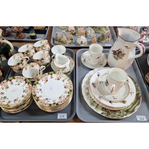 319 - Tray of early 20th century Salon teaware, together with another tray of ceramic items to mainly incl... 