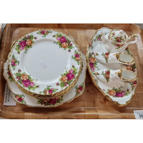 355 - Two trays of Royal Albert 'Old country Roses' bone china teaware, together with a twenty one piece C... 