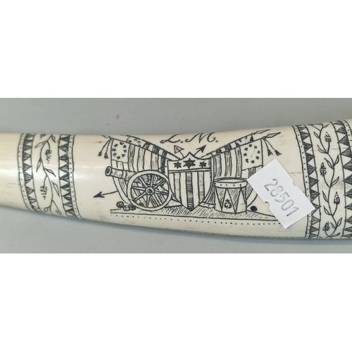 41 - Reproduction resin Scrimshaw, The Bark Cavalier of New Bedford.  (B.P. 21% + VAT)