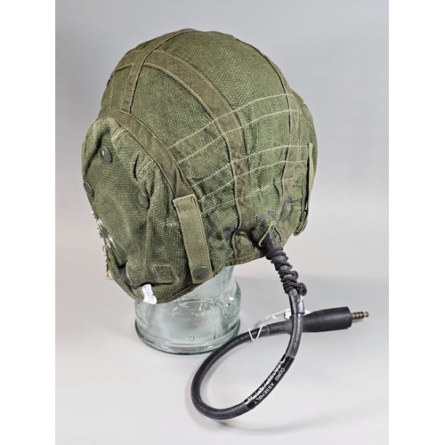 72A - RAF Type G flying helmet inner. Size 3. Dated 1971. With wired loom, receivers and NATO plug. (B.P. ... 