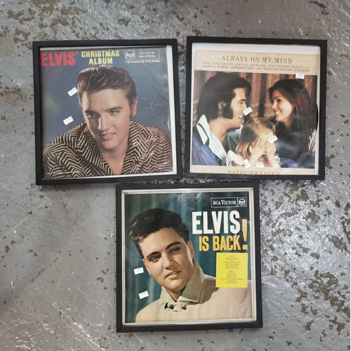 367 - Large collection of Elvis Presley vinyl LP records, a number set in glazed frames to include: 'Elvis... 