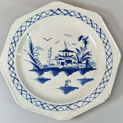 54 - 18th /19th century Chinese export porcelain blue and white plate decorated with squirrels, vines and... 