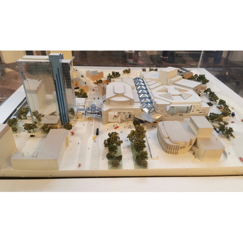 587 - Model scale study of Millennium Square Birmingham in perspex case. (B.P. 21% + VAT)