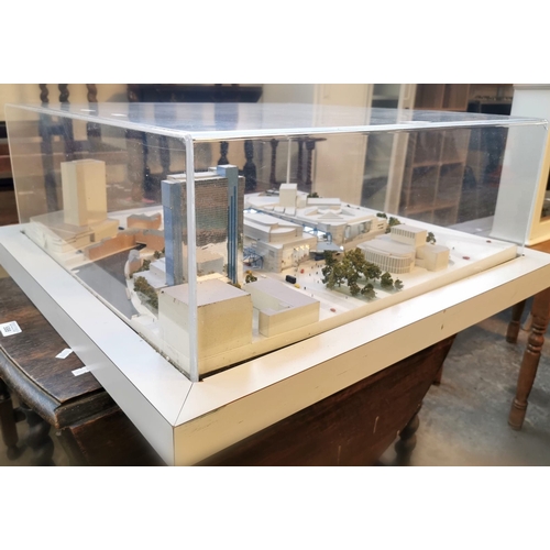 587 - Model scale study of Millennium Square Birmingham in perspex case. (B.P. 21% + VAT)