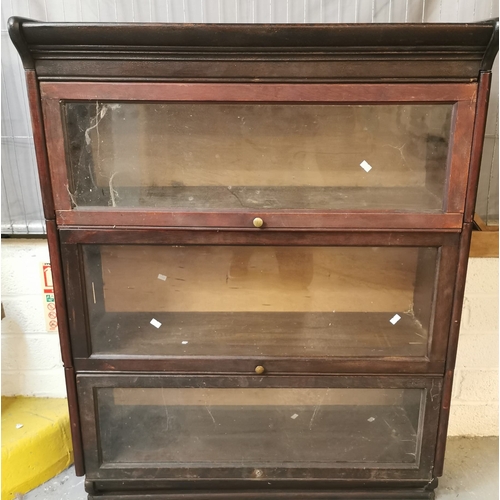 611 - Early 20th century mahogany Wernicke style three sectional bookcase together with another Wernicke s... 