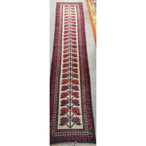 619 - Oushak style Tree of Life design runner. 290x60cm approx. (B.P. 21% + VAT)