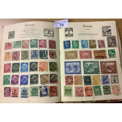 79 - Old Royal Mail stamp album with many 100s of stamps. Early to 1960s. (B.P. 21% + VAT)