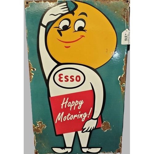 'Esso Happy Motoring' single sided enamel advertising sign with figure. (B.P. 21% + VAT)