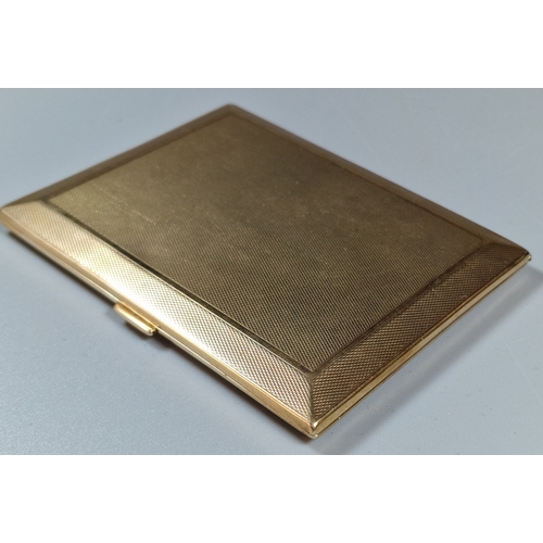 236 - Early 20th century 9ct gold engine turned cigarette case by William Neale. Birmingham hallmarks. 126...
