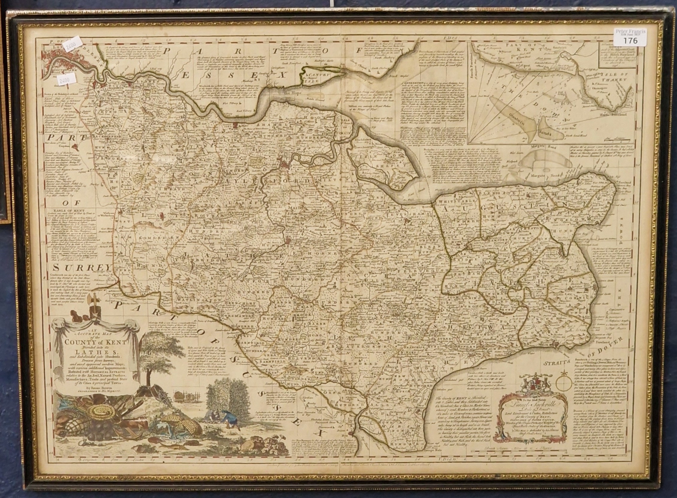 Emmanuel Bowen, original uncoloured map, 'An Accurate Map of the County ...