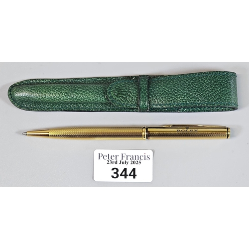 ROLEX PARKER Insigniaゴールド ボールペン Rolex Parker Insignia USA gold finish ballpoint pen, in green