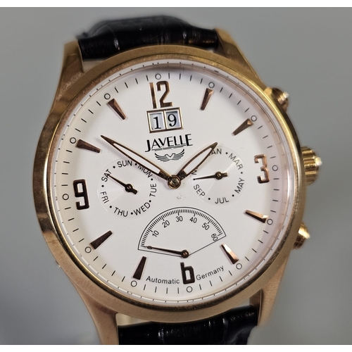 'Javelle' two button automatic gold plated chronograph style dress ...