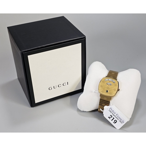 Gucci 'Grip' plated stainless steel digital quartz bracelet