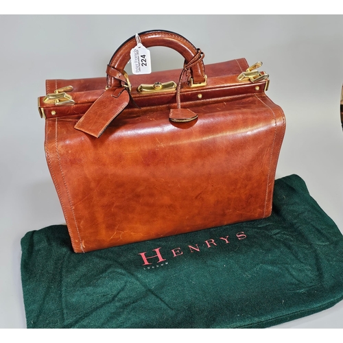 Sac De Voyage Henry's London Gladstone En Cuir Noir - Luxe Homme (neuf, Avec Housse)