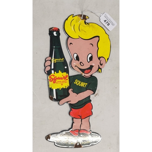 Enamel advertising sign, 'Squirt'. 31cm high approx. (B.P. 21% + VAT)
