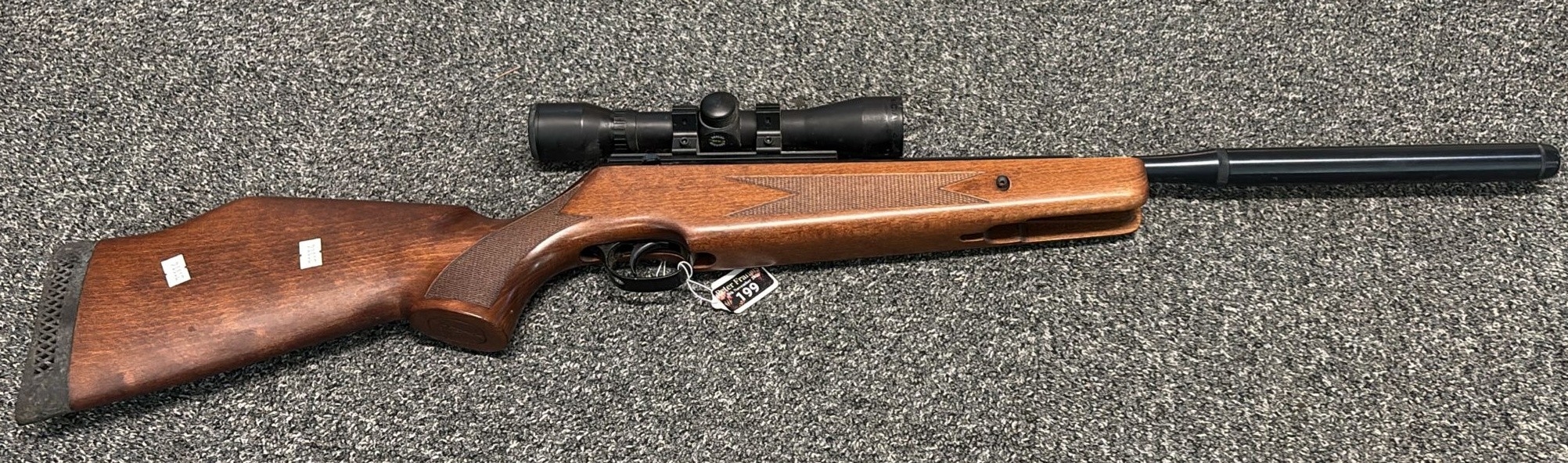 BSA break action air rifle, with suppressed barrel and BSA .22 Special ...