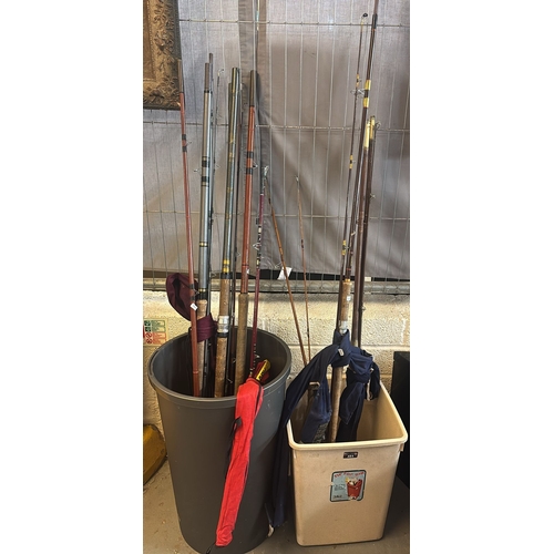 Collection of fishing rods to include Hardy, Edgar Sealey float rod ...