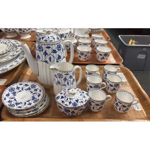 Eight trays of Spode bone china 'Blue Colonel' fluted tea and ...