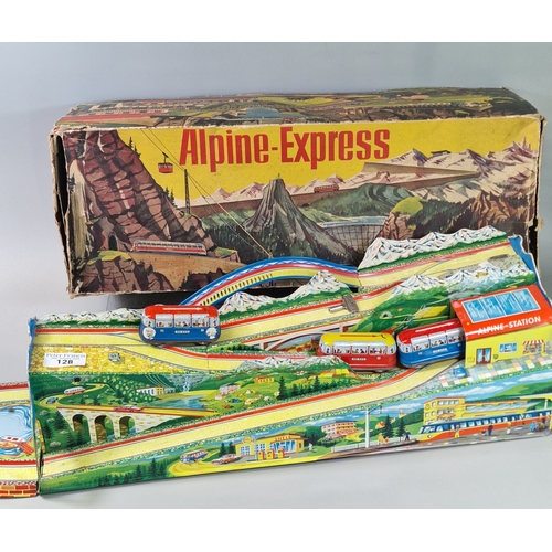 West German Technofix 300 tinplate Alpine Express clockwork train toy ...
