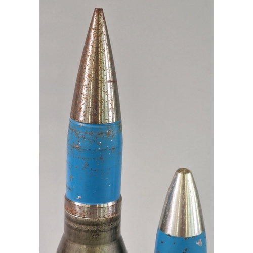 Two inert practice shells to include: 30mm Aden cannon shell and 30mm ...