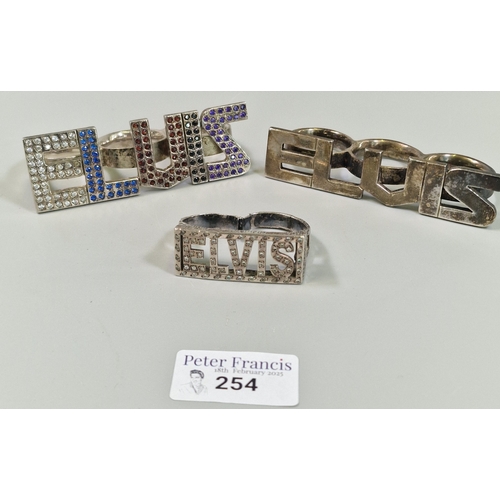 Collection of Elvis Presley jewellery to include 'Elvis' silver three ...