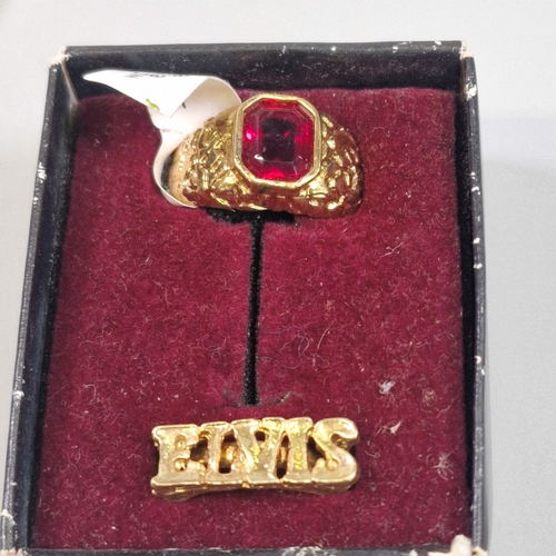 Collection of Elvis Presley themed fashion rings, signet rings etc. (B ...