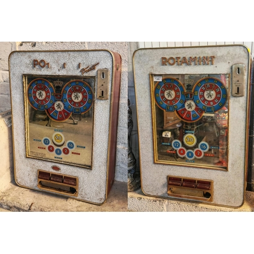 Two similar Rotamint NSM Autobar Coin Operated slot machines, circa ...