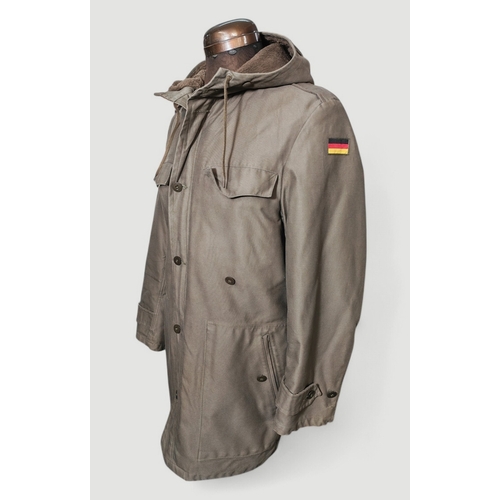 German Army issue hooded winter parka jacket, in standard olive green ...
