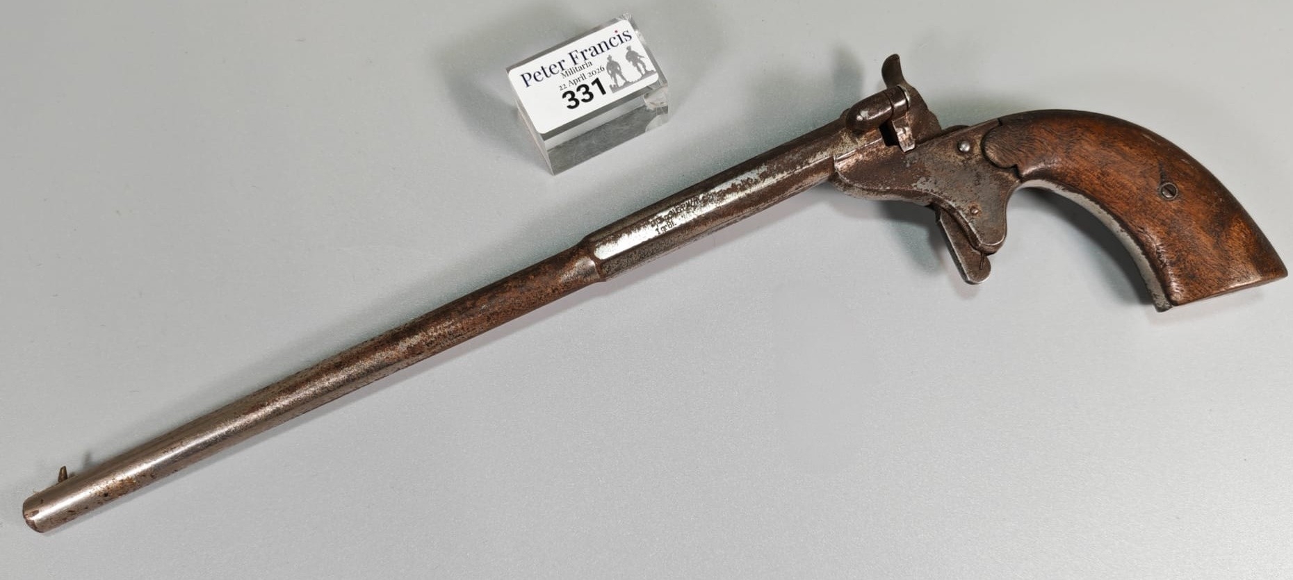 Probably 19th century Flobert style rimfire gallery or saloon pistol ...