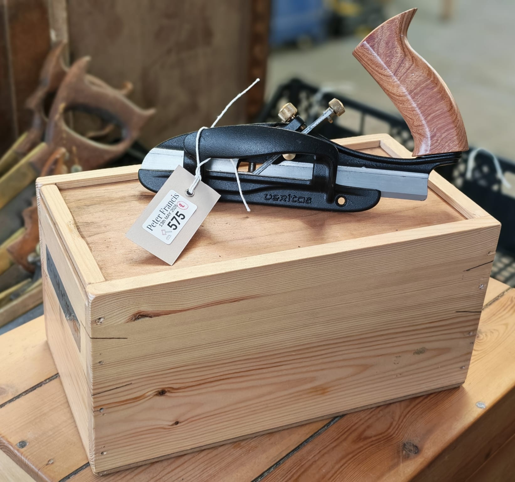 Veritas rebate plane, in custom made fitted pine box. (B.P. 21% + VAT)