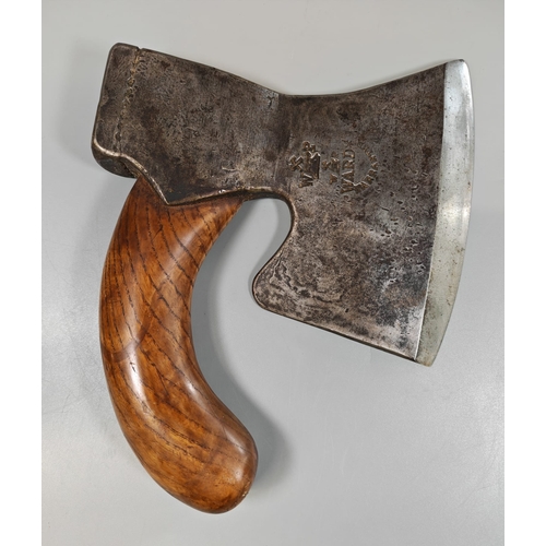 Ward short right hand side cut carriage builders axe with short curved ...