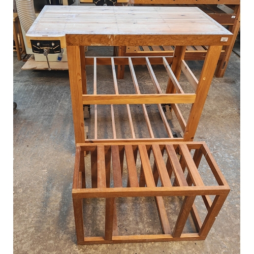 Small quality custom made wooden workshop bench with fitted vice and ...