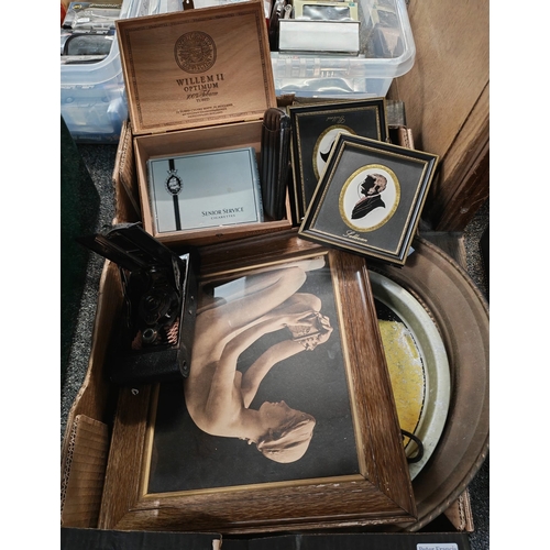 Collection of items to include: framed portrait prints and silhouettes ...