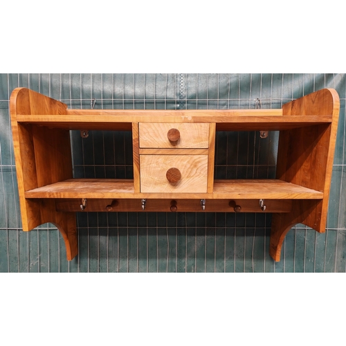 Local craftsman hand made - modern mixed woods wall mounted organiser ...