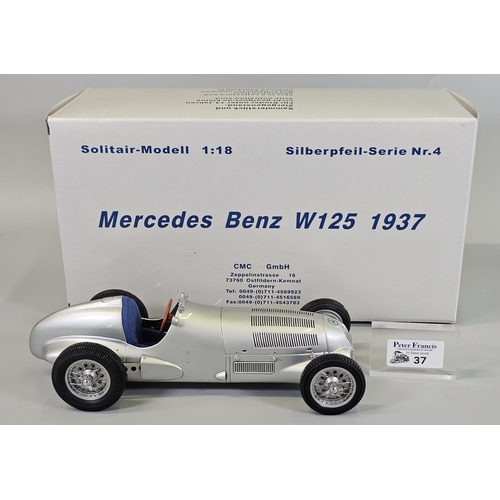 CMC 1:18 scale Mercedes Benz W125 1937 diecast model racing car in