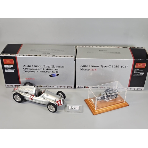 CMC Model 1:18 scale Auto Union Typ D diecast racing car in