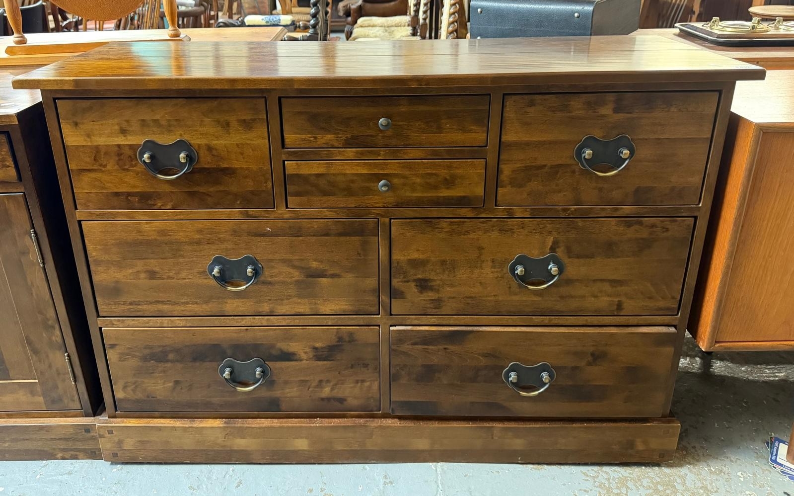 Laura Ashley chestnut 'Garrat' design four by four drawer chest on a ...
