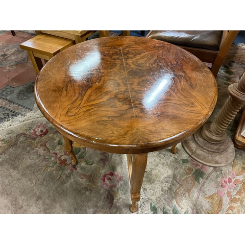 22 - SMALL WALNUT COFFEE TABLE DIAMETER 60CM