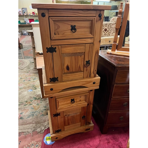 23 - PAIR PINE BEDSIDE CABINETS