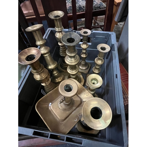 74 - ASSORTMENT BRASS CANDLESTICKS