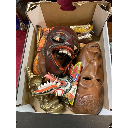 80 - CARVED WOOD TRIBAL MASKS