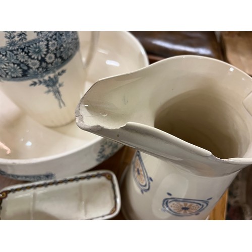 101 - FRENCH JUG AND BASIN SET WITH FRENCH JUGS AND BATHROOM CERAMICS