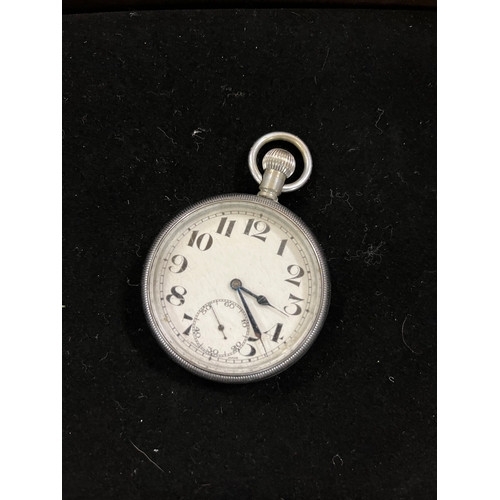 369 - JEWELL LEVER SILVER POCKET WATCH WORKS PERFECTLY 1914