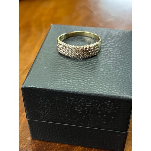 373 - LADIES 9CT DIAMOND RING SIZE R